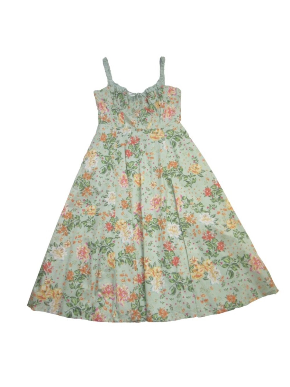 NWT House Of CB Sabrina Midi in Light Jade Green Floral Tank Dress L+ Plus Cup - Picture 3 of 9